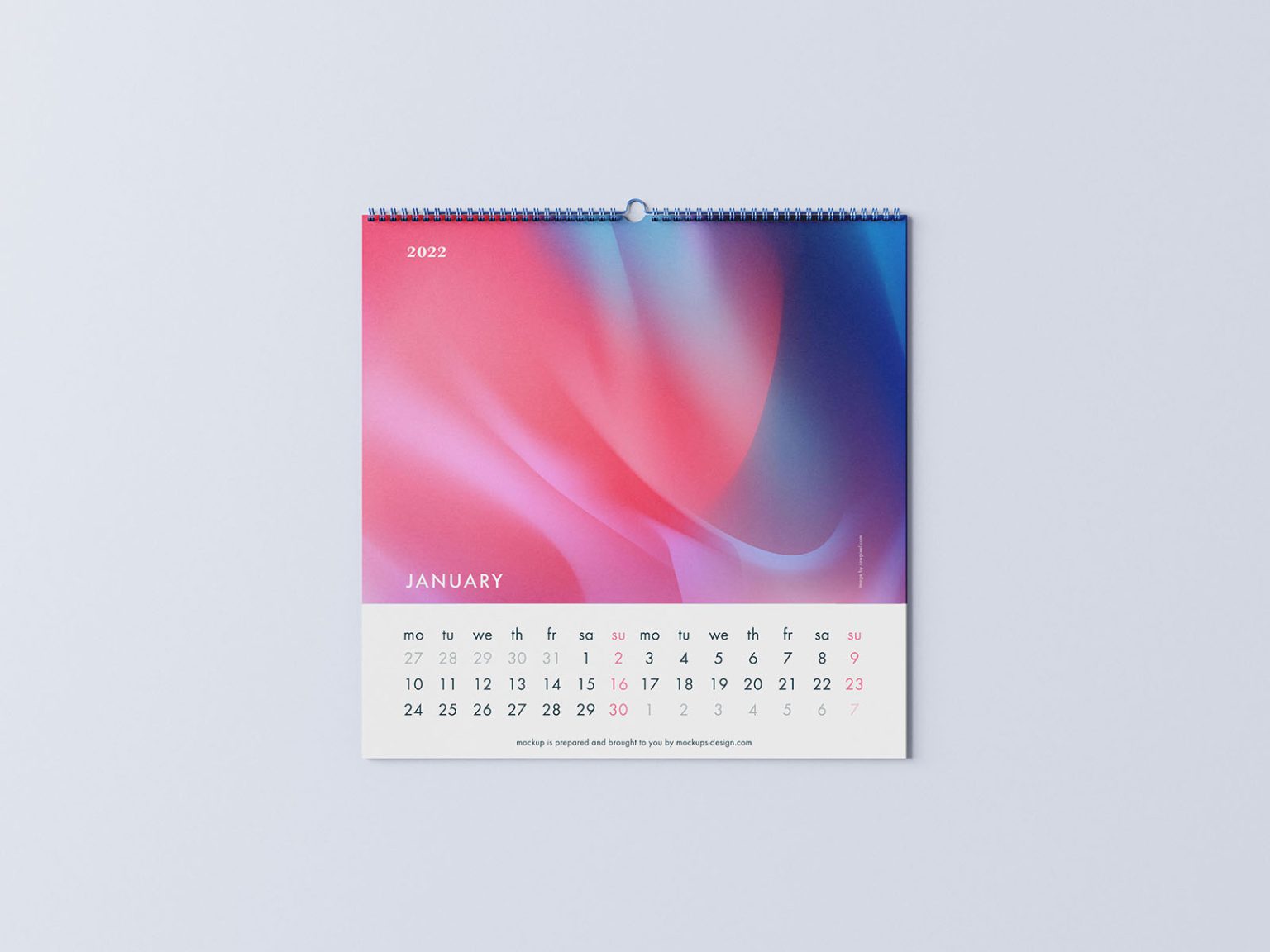 Free square wall calendar mockup - Mockups Design