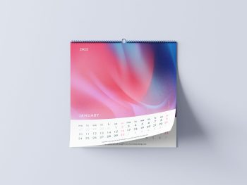 Free square wall calendar mockup - Mockups Design