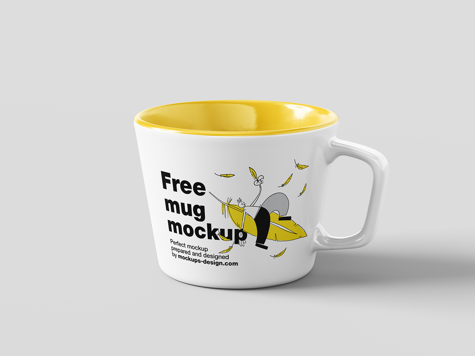 Coffee Mugs Isolated White Background Hot Beverage Cup Mockup