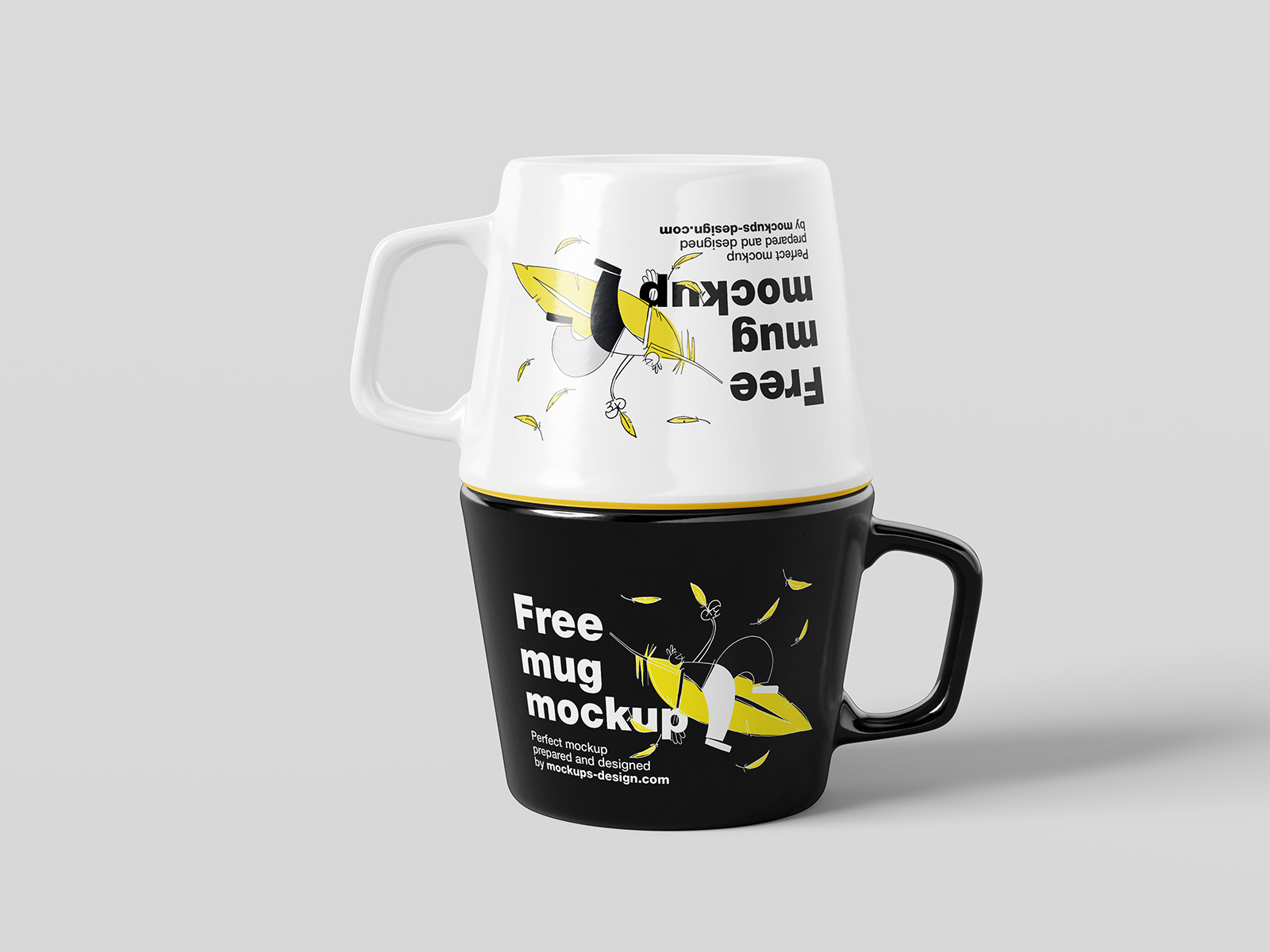Coffee Mugs Isolated White Background Hot Beverage Cup Mockup