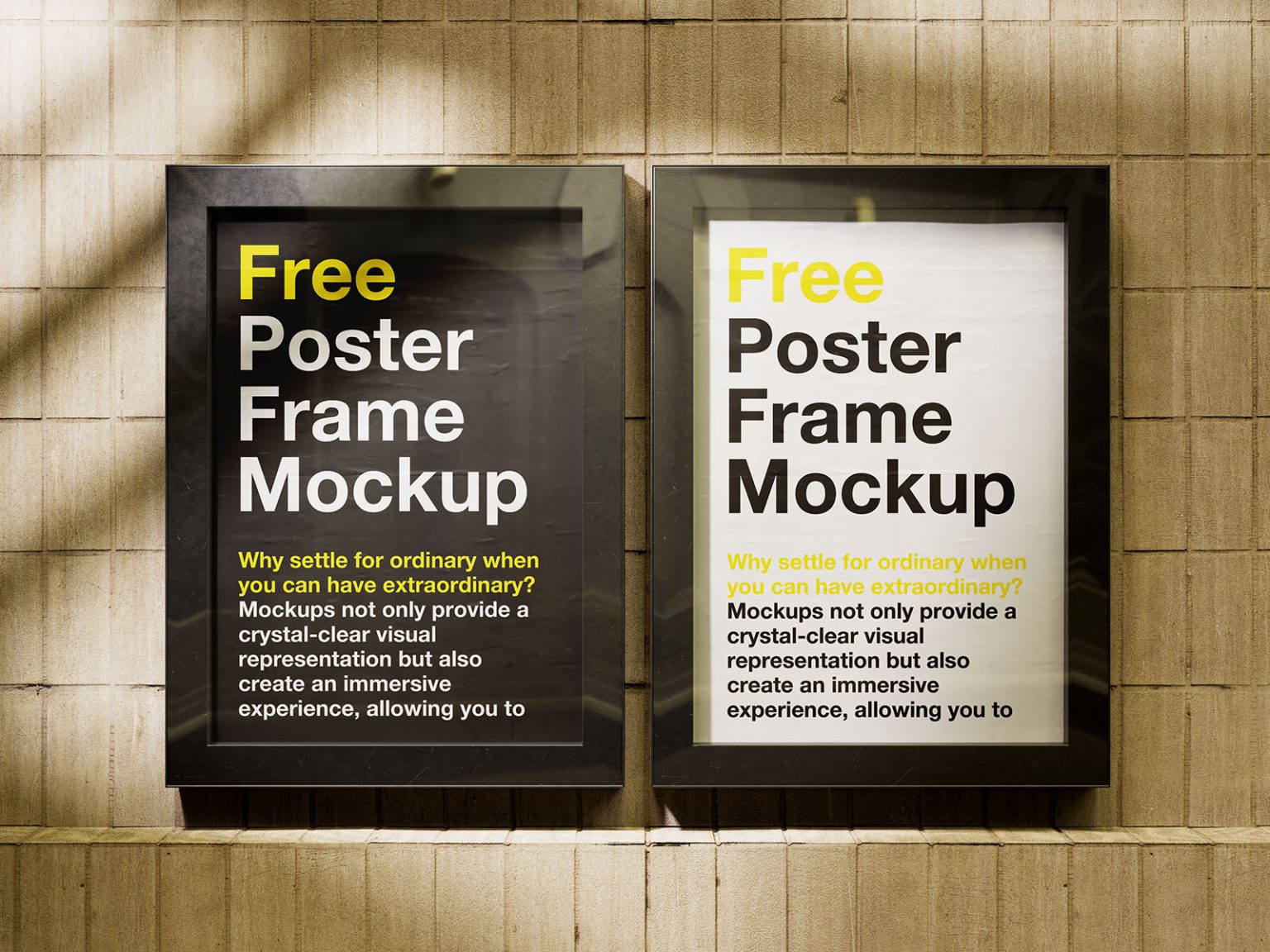 Poster In Black Frame Mockup — Free Mockup World