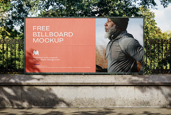 Billboard on the fence mockup - Mockups Design