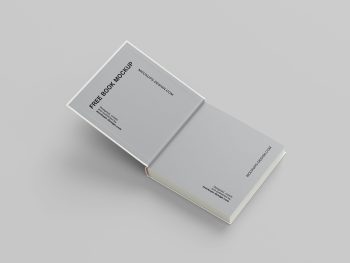 Square hardcover book mockup - Mockups Design