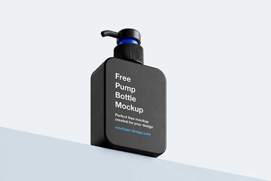 Square pump bottle mockup