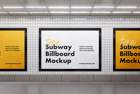 Subway billboard mockup