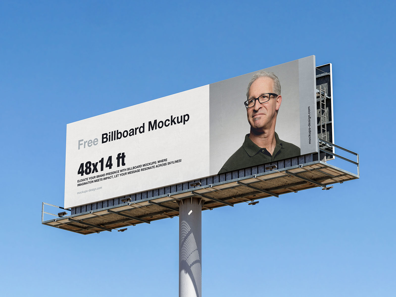 Wide billboard mockup / 48x14 ft