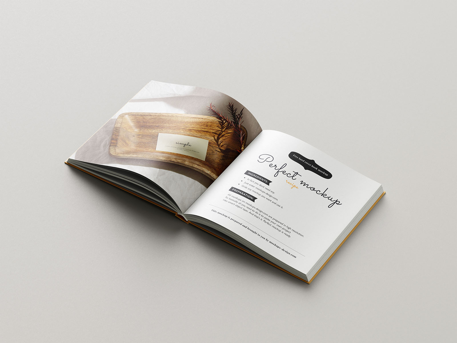 Square book with hardcover mockup
