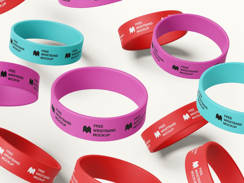 Wide silicone wristband mockup - Mockups Design