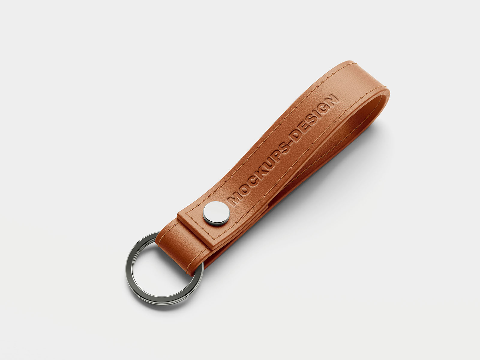 Free leather keychain mockup