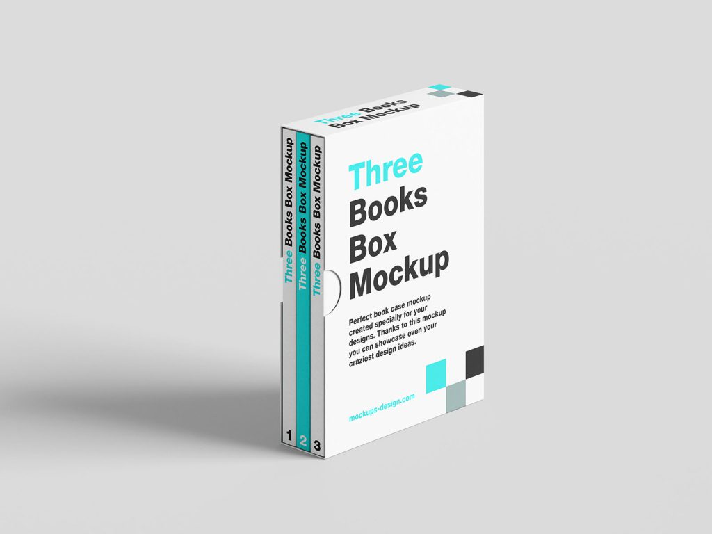 Three books box mockup - Mockups Design