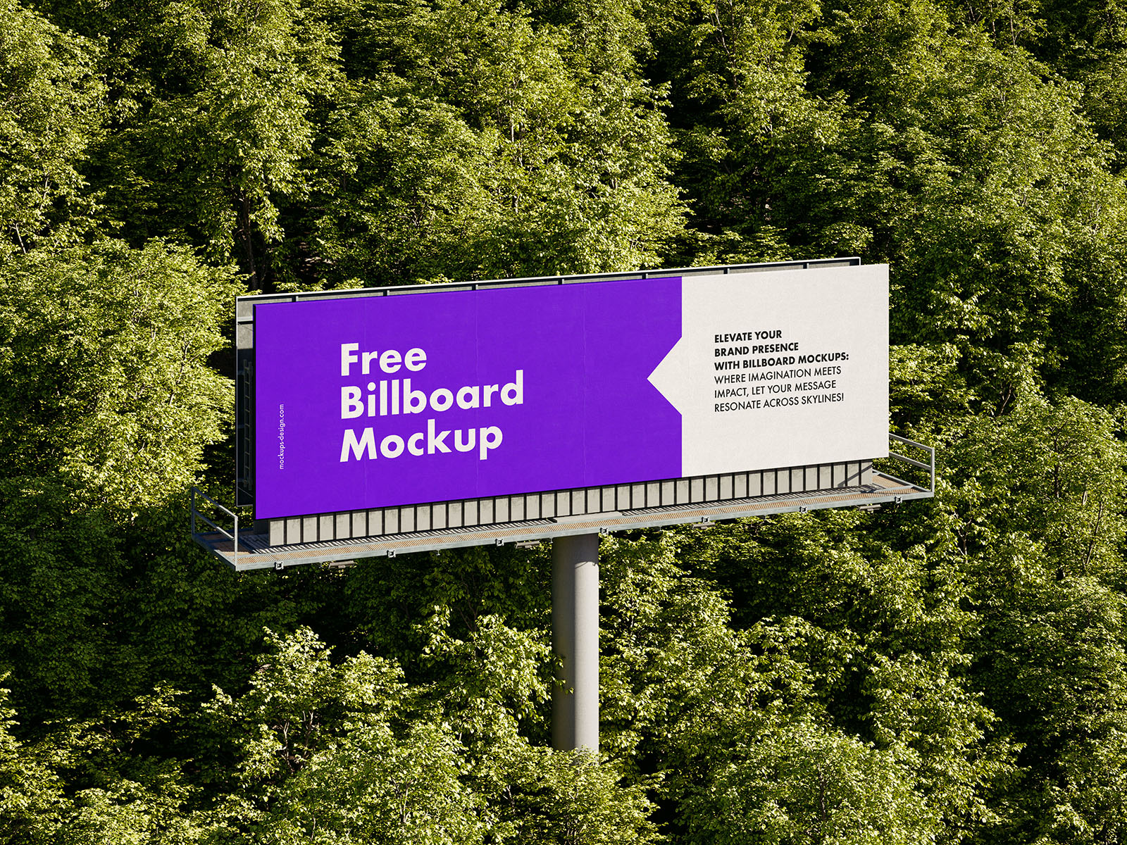 Billboard in the trees mockup