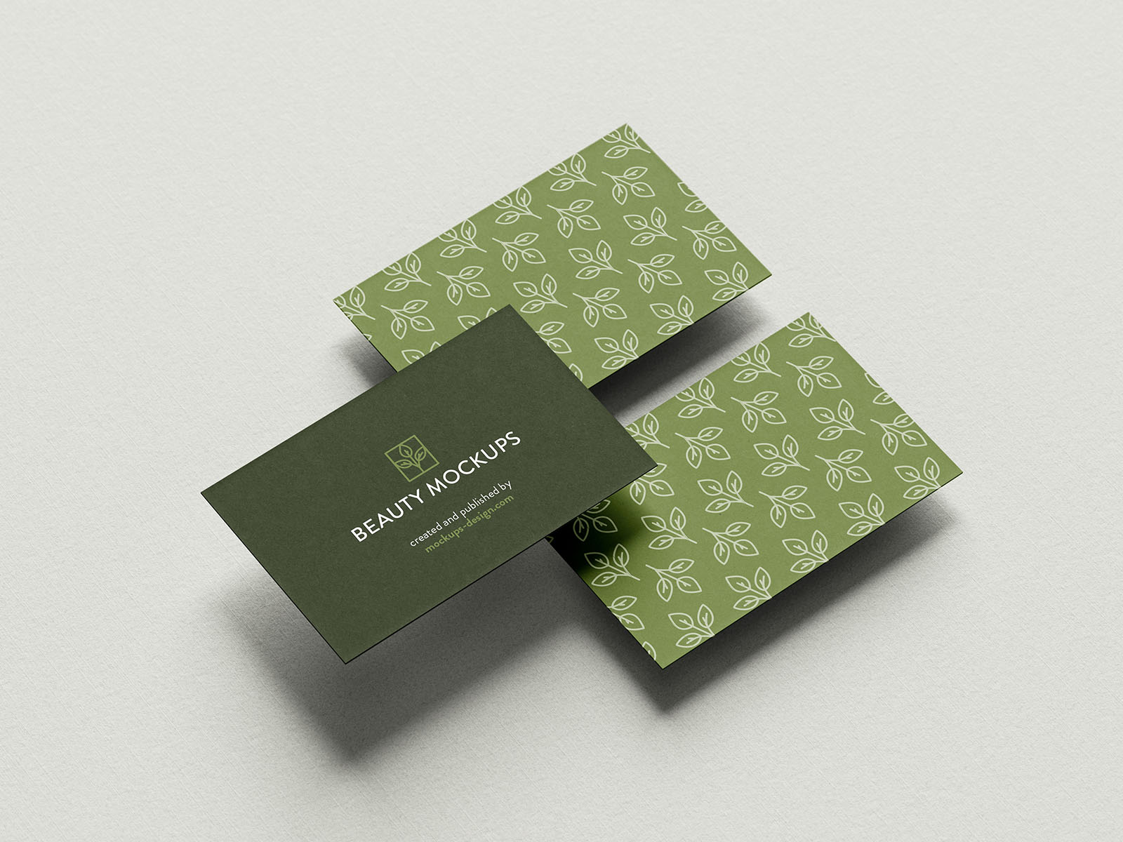 Business card on paper background mockup