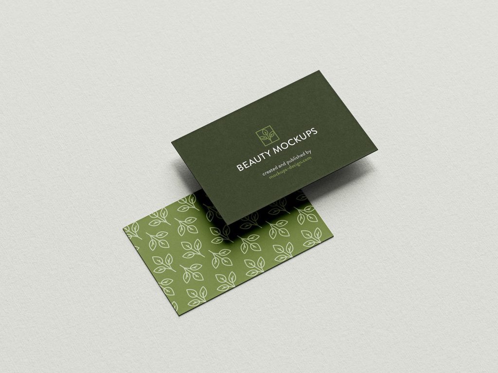 Business card on paper background mockup - Mockups Design