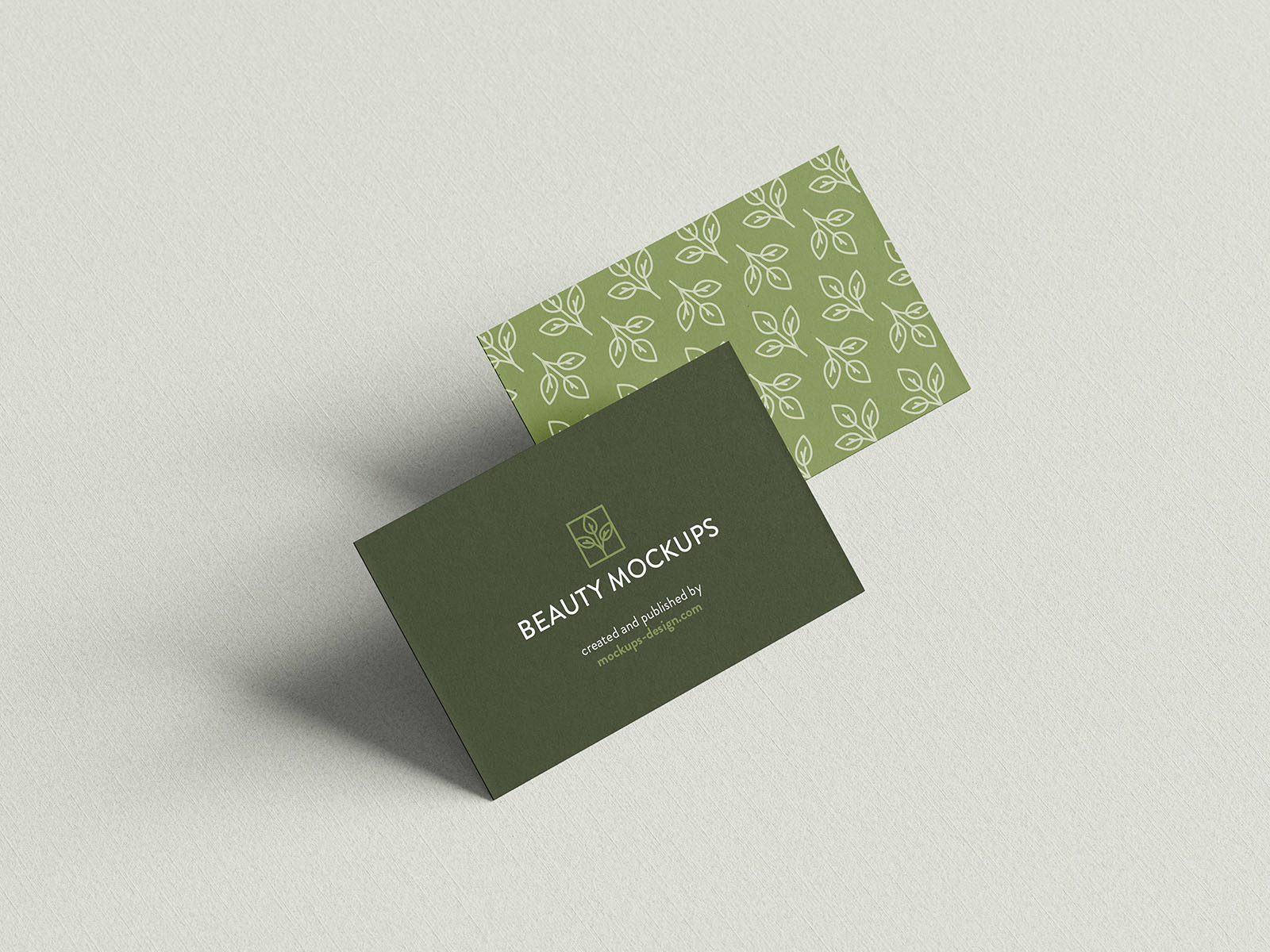 Business card on paper background mockup