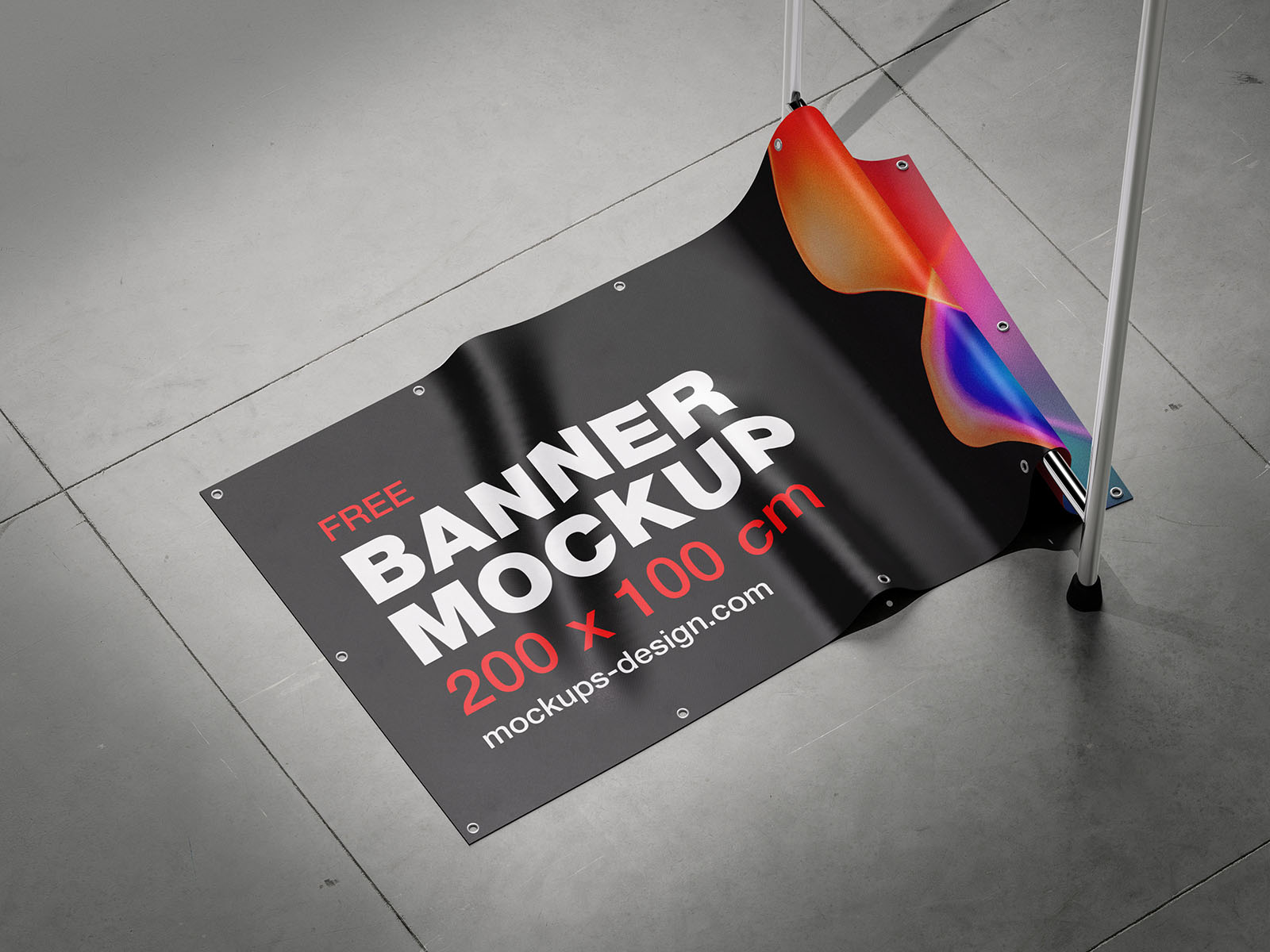 Banner on the floor mockup