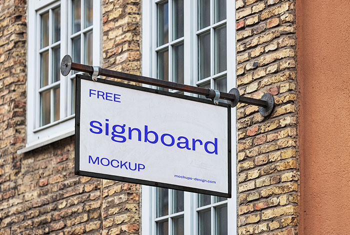 Simple rectangle signboard mockup
