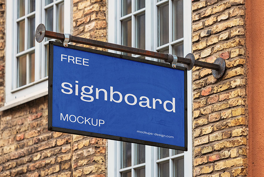 Simple rectangle signboard mockup