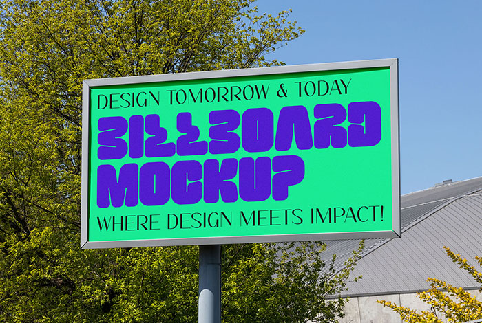 Simple sunny billboard mockup