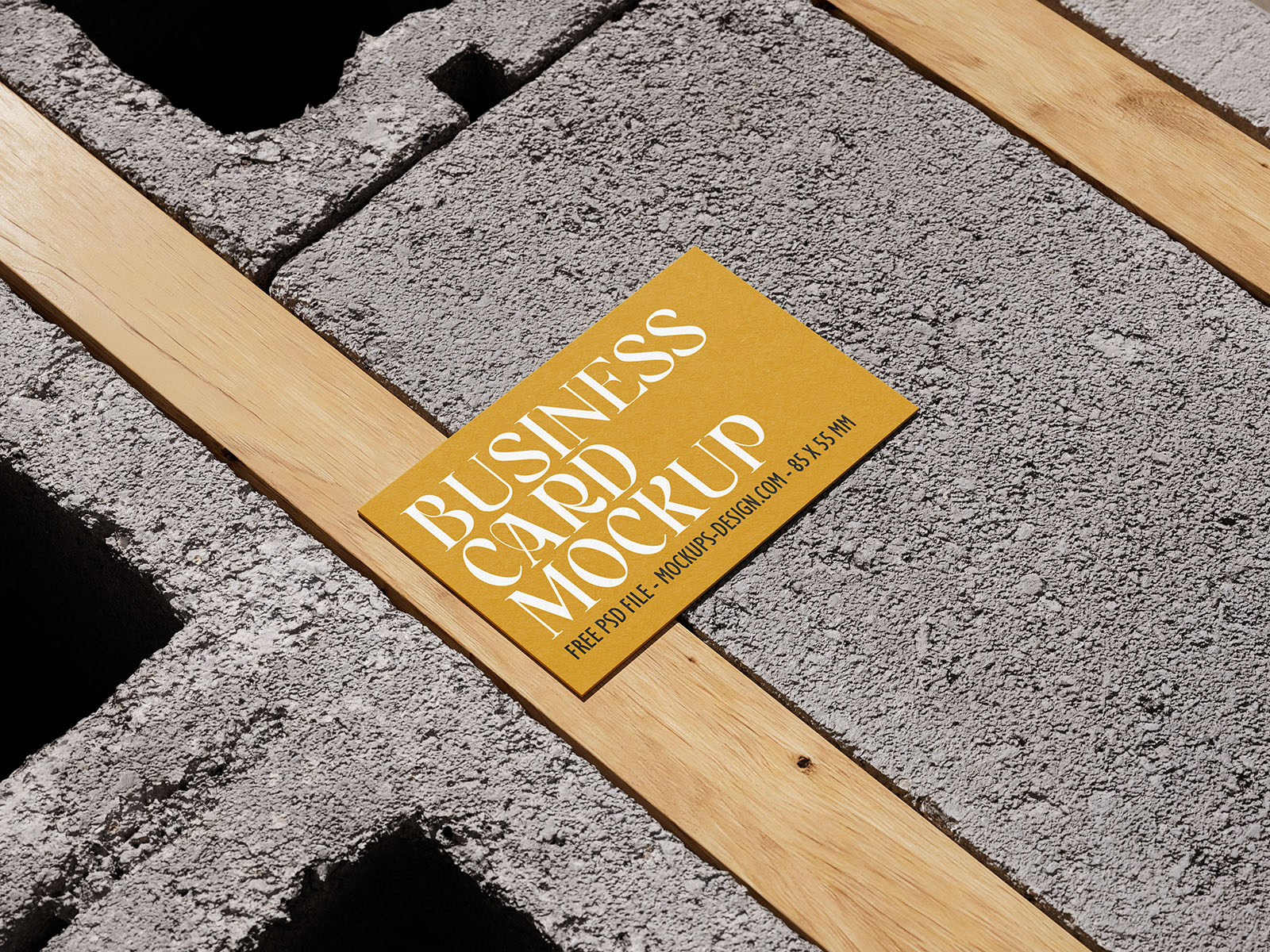 Business card with concrete brick mockup