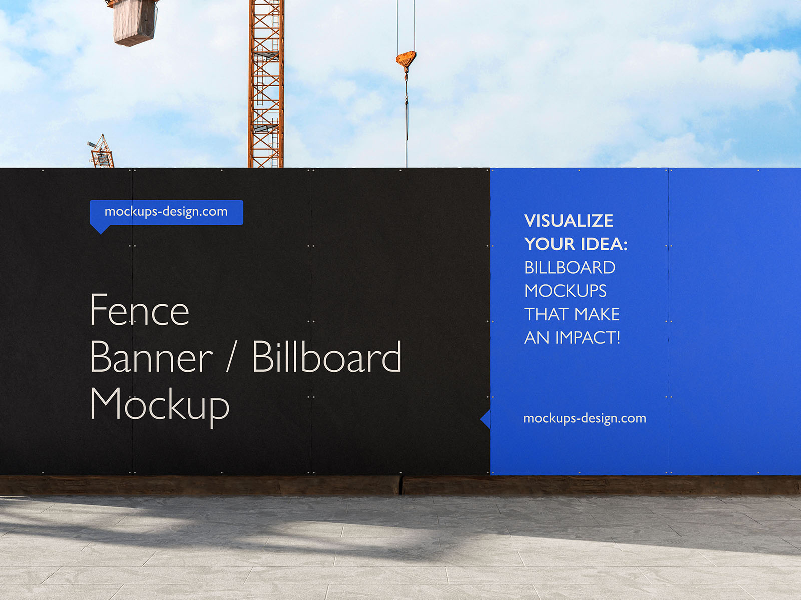 Fence billboard mockup