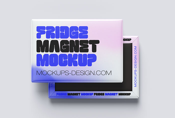 Rectangle fridge magnet mockup