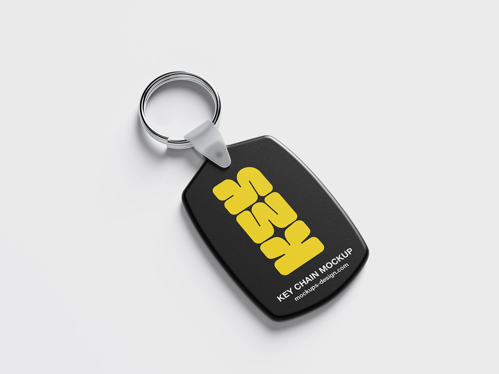 Plastic key chain mockup