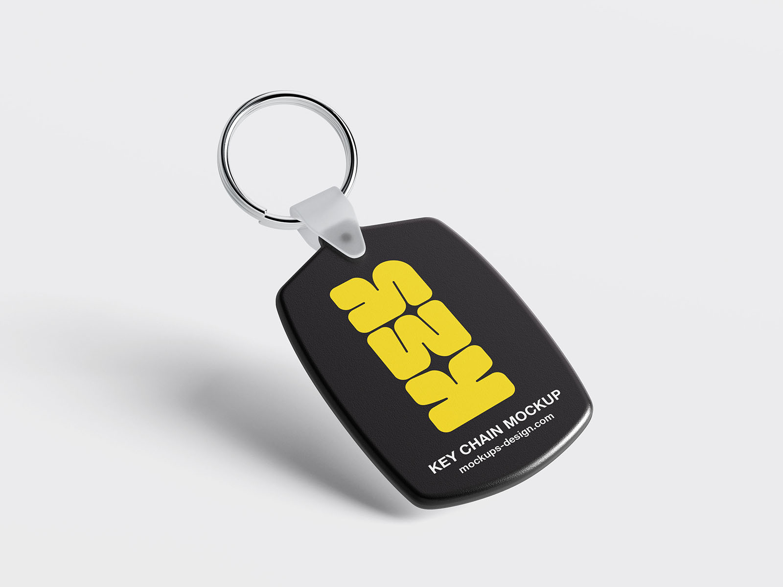 Plastic key chain mockup