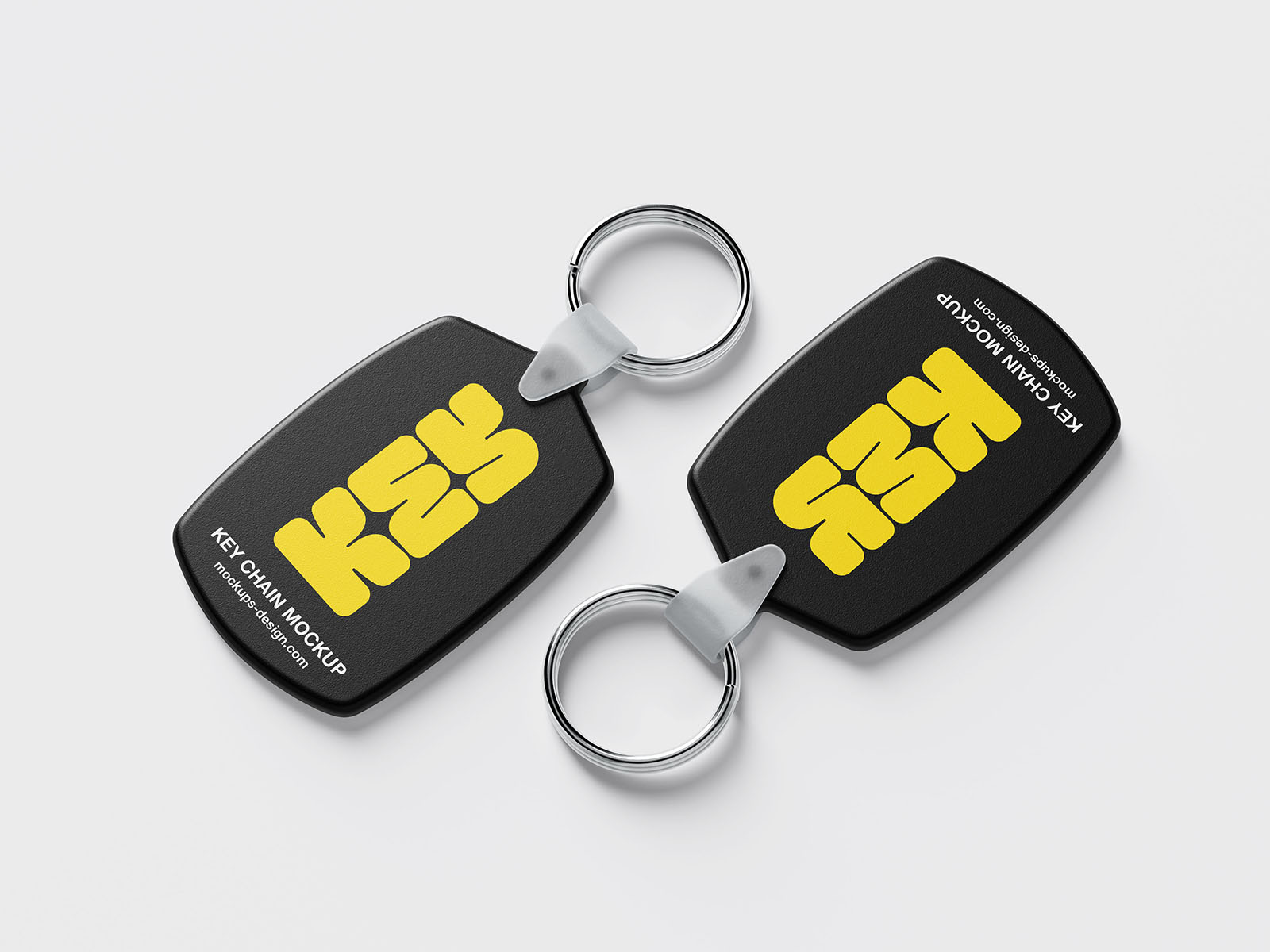 Plastic key chain mockup