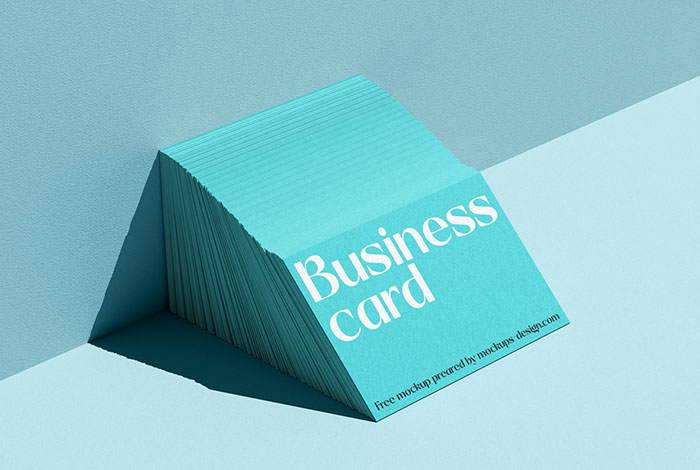 Business card with hars shadow mockup