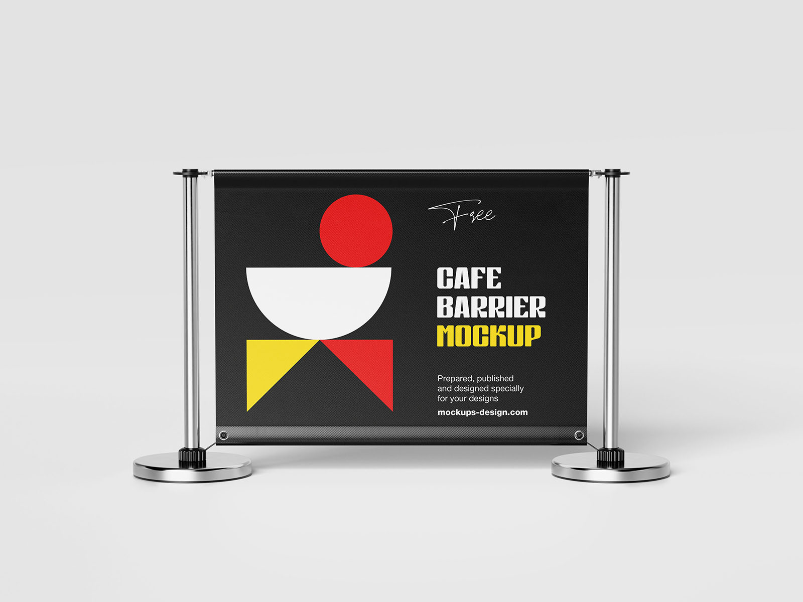 Cafe barrier mockup