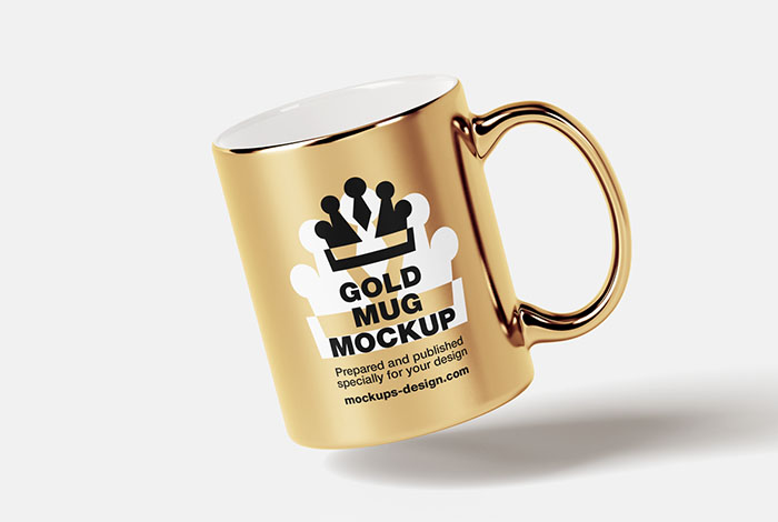 Gold mug mockup