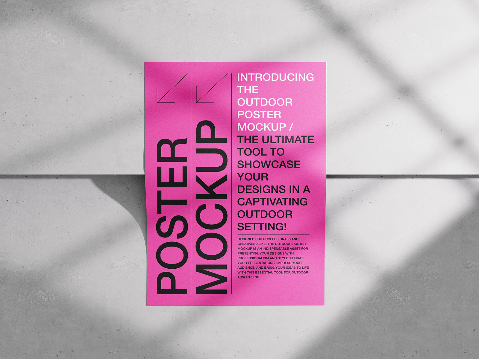 Poster on concrete background mockup