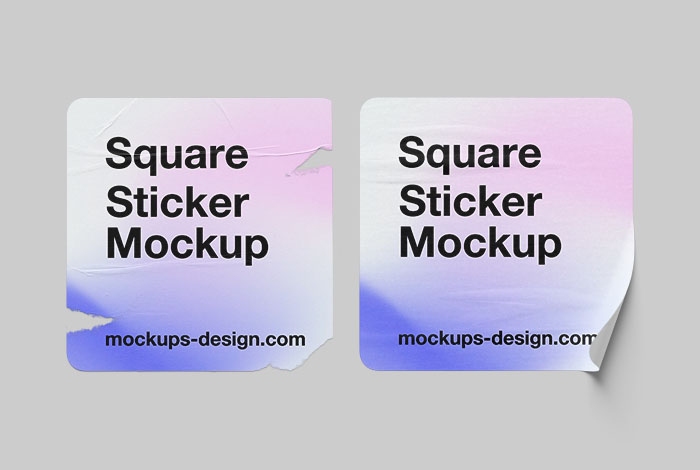 Sticker mockups collection - square