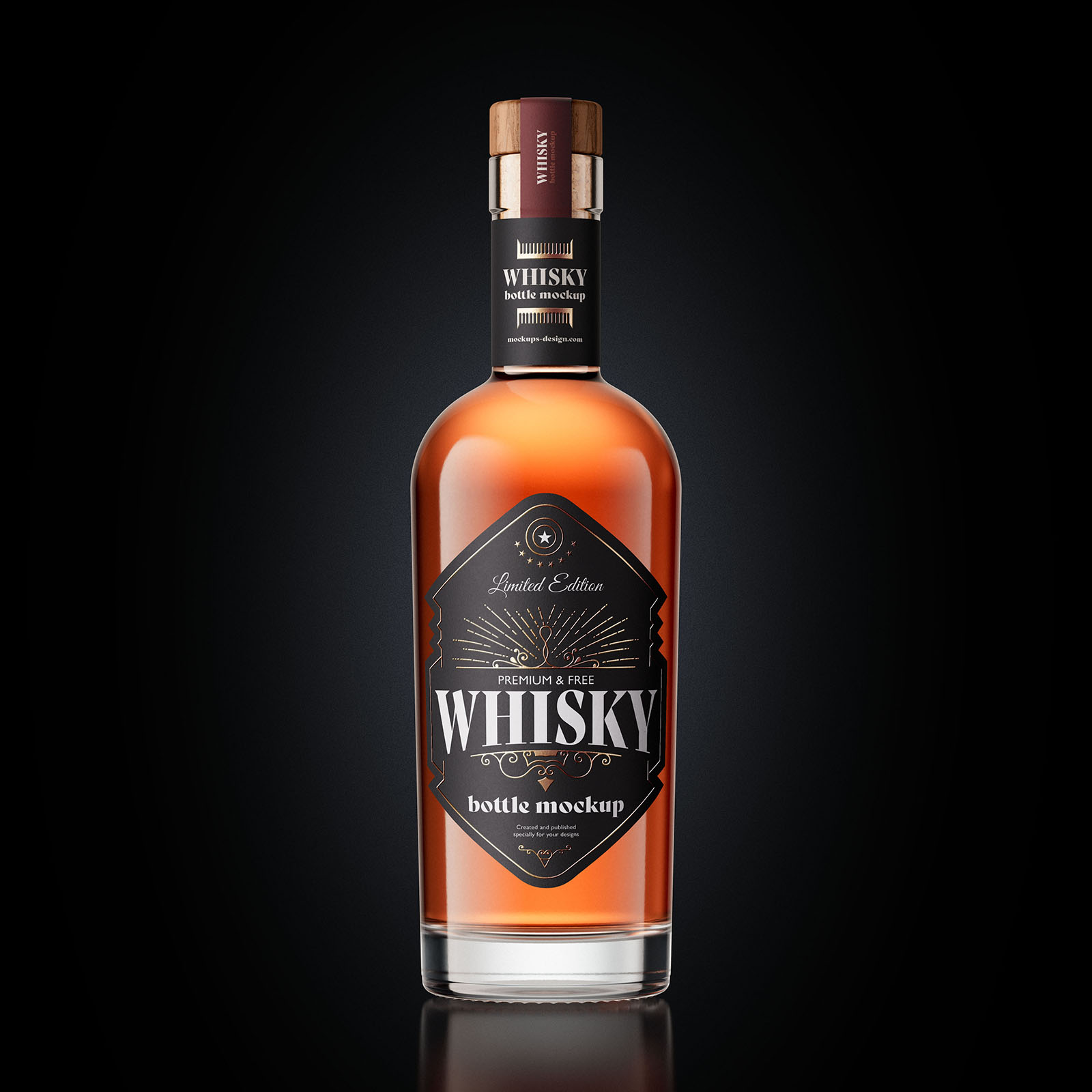 Whisky bottle mockup