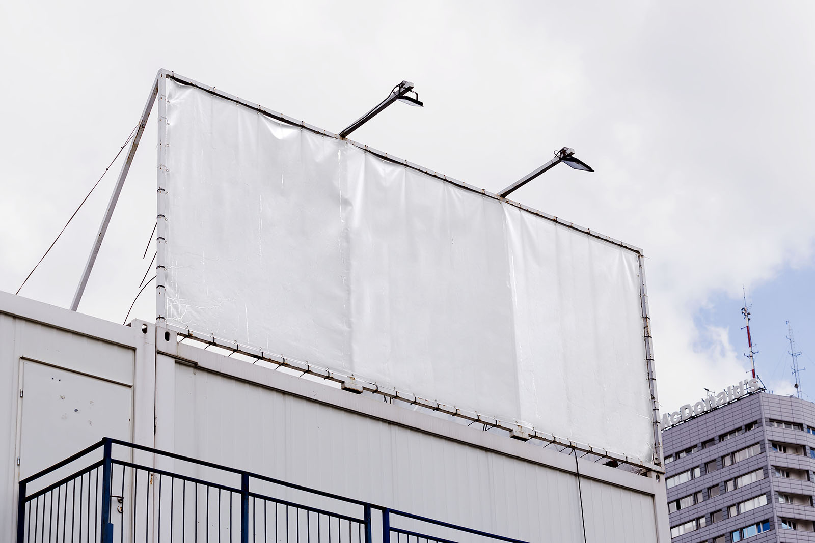 Banner on the top of the building mockup