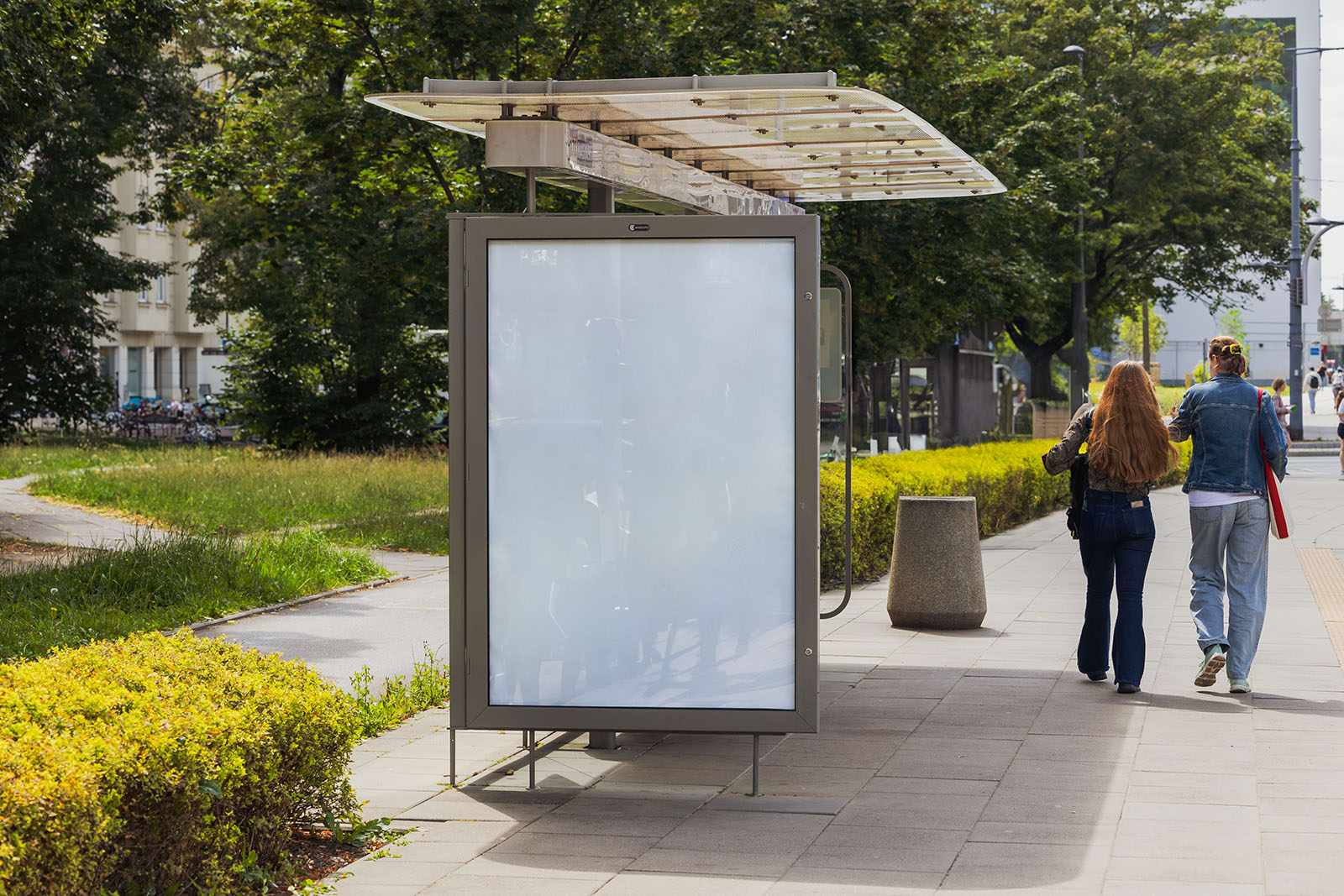 Bus stop citylight mockup