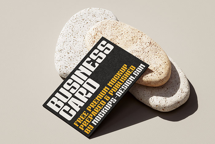Business card with stones mockup