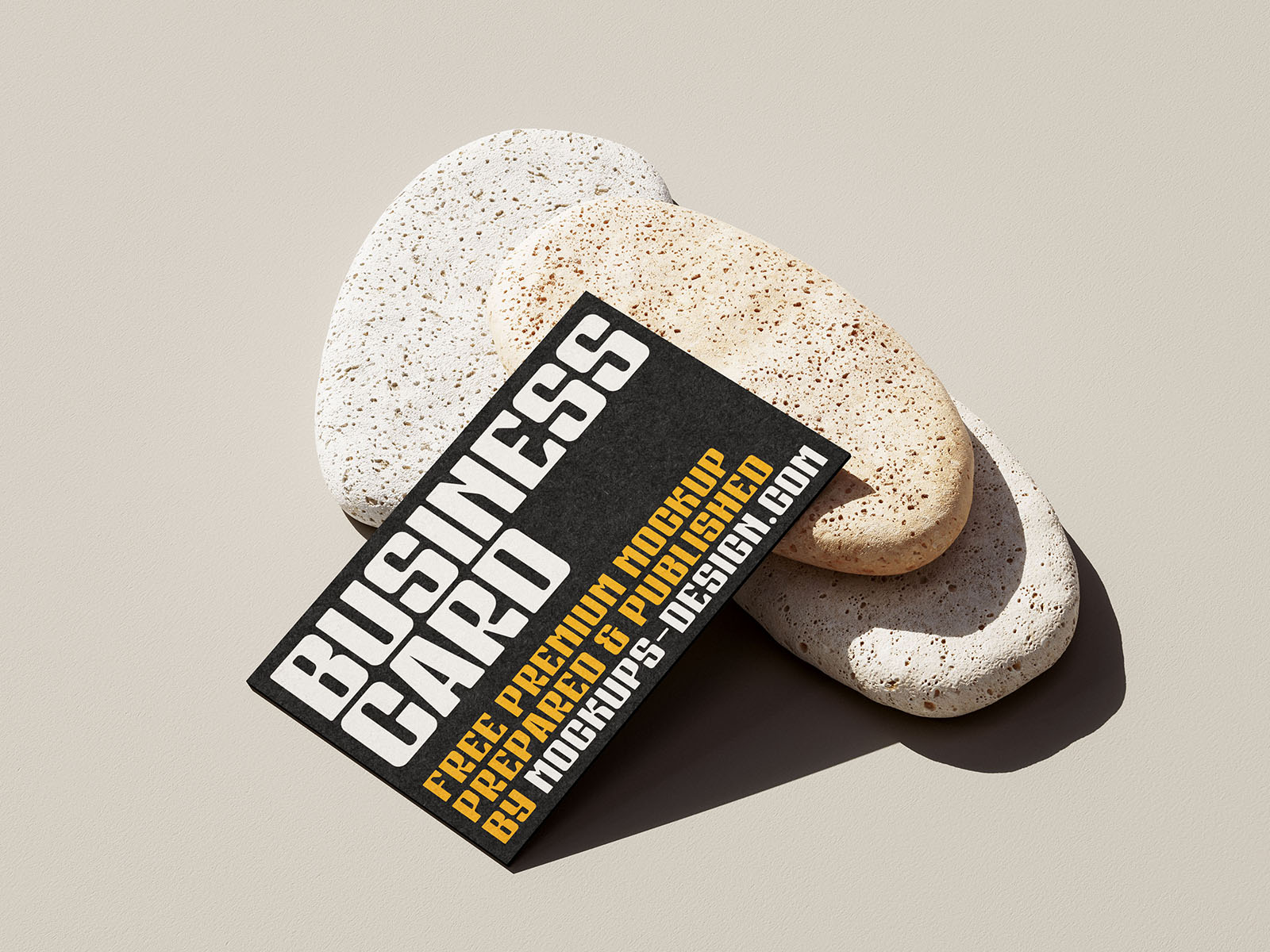 Business card with stones mockup