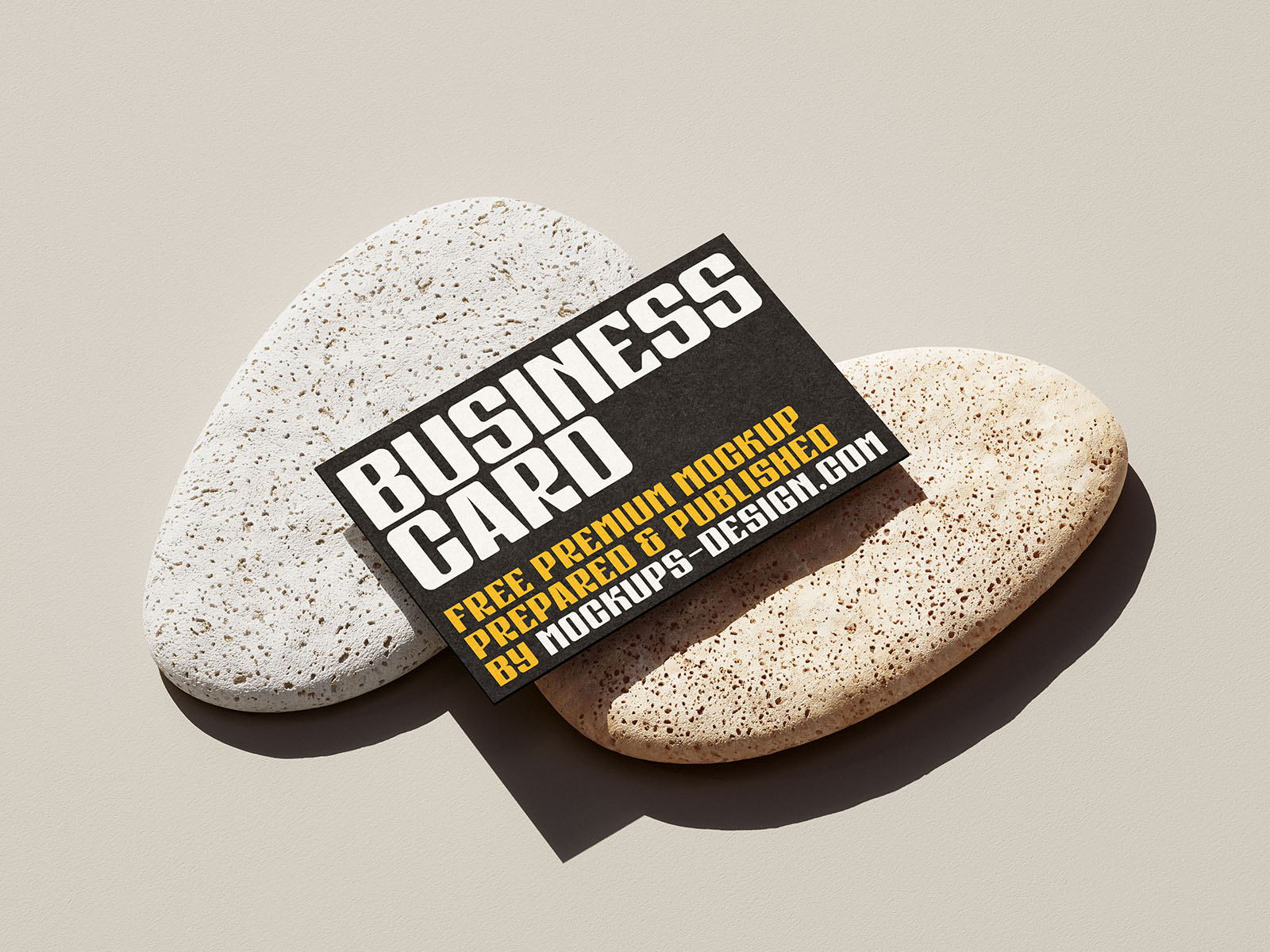 Business card with stones mockup