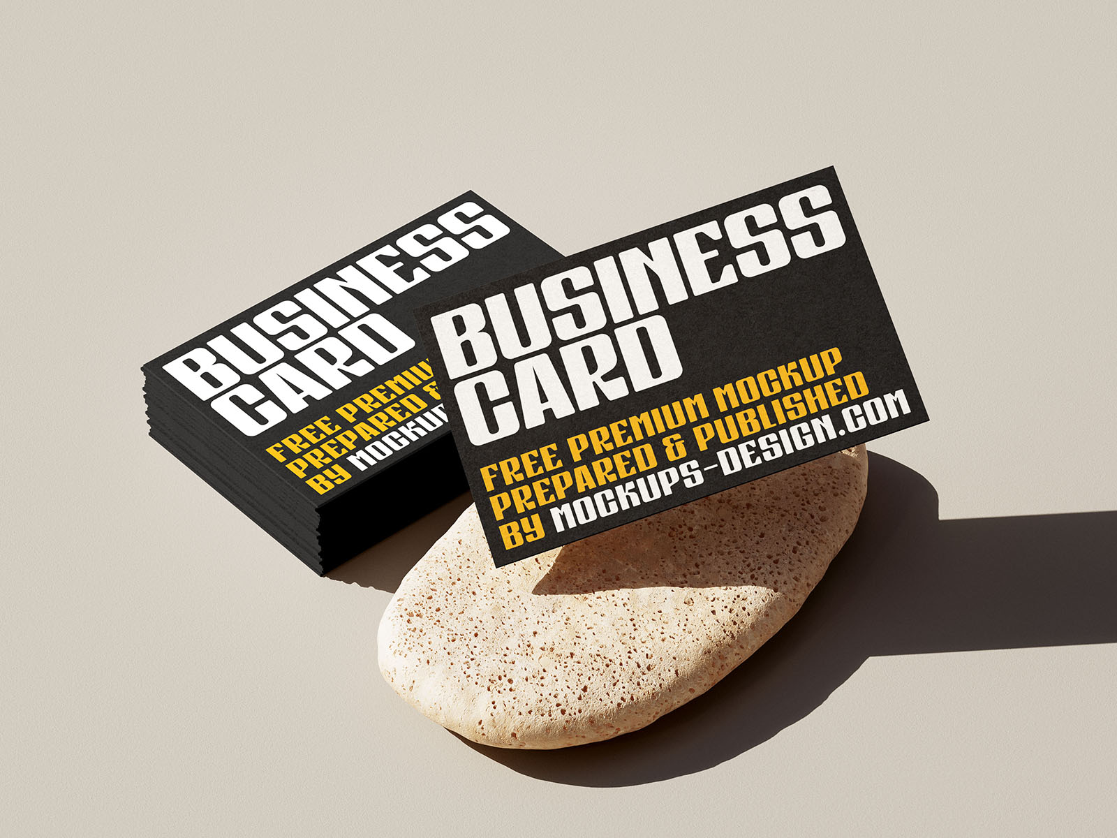 Business card with stones mockup