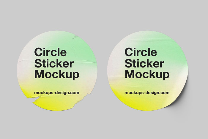 Sticker mockups collection - circle