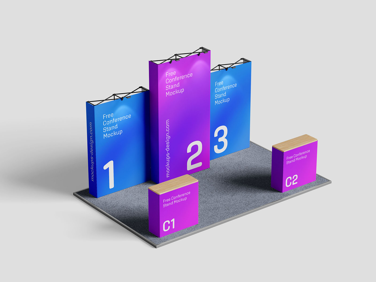 Conference display stand mockup