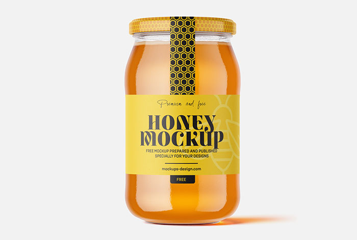 Large honey jar mockup