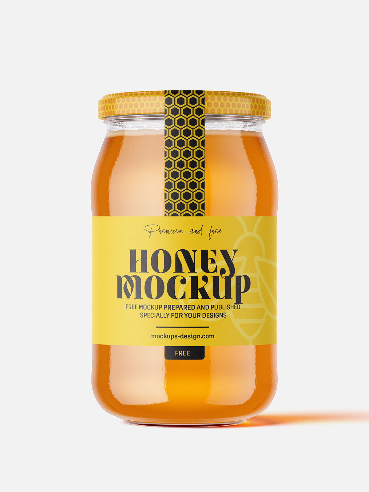 Large honey jar mockup