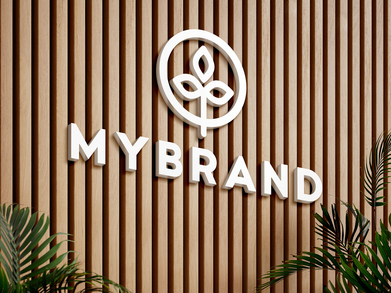 Logo on wooden panels mockup