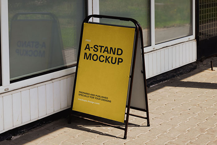 A-Stand in the street mockup