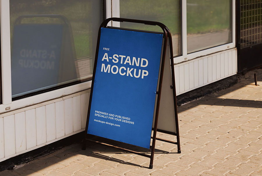 A-Stand in the street mockup