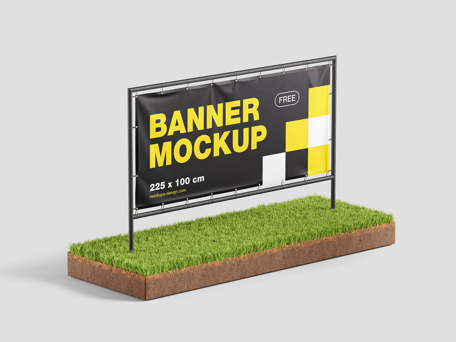 Banner on the grass mockup