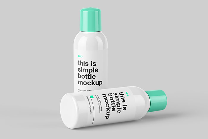 Plastic bottle with round screwcap mockup