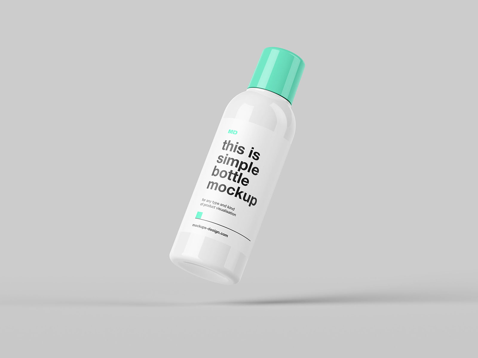 Plastic bottle with round screwcap mockup